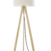 Køb Gulvlampe eg natur med beige skærm Herzblut online billigt møbel