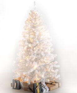 Køb Juletræ 180 cm Oslo hvid med LED lys online billigt møbel