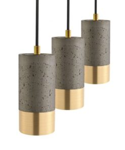 Køb Mørk betonlampe messing (3 styk) GU10 fatning online billigt møbel
