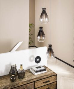 Køb Dropy - Loftlampe i mundblæst røgfarvet glas Levering med pære(r) online billigt møbel