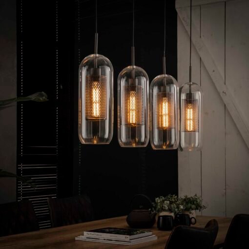 Køb Mirroor - Loftlampe i glas med metal detalje. online billigt møbel