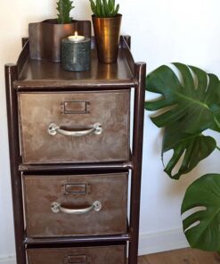 Køb Saga - 3 rums opbevaringsskab i lakeret patineret jern online billigt møbel