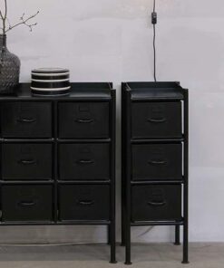 Køb Saga - 3 rums opbevaringsskab i sortlakeret metal online billigt møbel