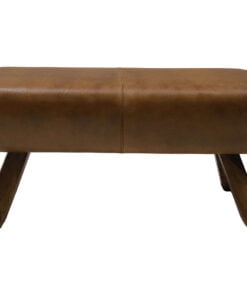 Køb Lomborg enkel læderplint/puf med træben online billigt møbel