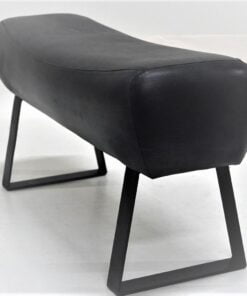 Køb Nero lang læderpuf - sort online billigt møbel