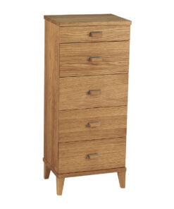Køb Dixi - Kommode med 5 skuffer og bredde 40 cm Lakeret eg online billigt møbel