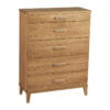 Køb Dixi - Kommode med 5 skuffer og bredde 70 cm Olieret eg online billigt møbel