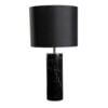 Køb Bordlampe - marmor sort med sort skærm online billigt møbel
