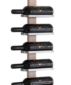 Køb Vino - Vinreol til fem flasker i slebet stål og seks farver Hvidpigmenteret lakeret eg online billigt møbel