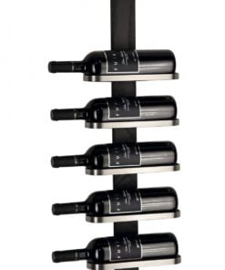 Køb Vino - Vinreol til fem flasker i slebet stål og seks farver Sortbejdset lakeret eg online billigt møbel