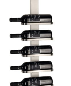 Køb Vino - Vinreol til fem flasker i slebet stål og seks farver Hvidlakeret birk online billigt møbel