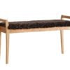 Køb Meja - Bænk i olieret eg med en bredde på 98 cm Ægte fåreskind brun online billigt møbel