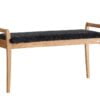 Køb Meja - Bænk i olieret eg med en bredde på 98 cm Ægte fåreskind mørkegrå online billigt møbel