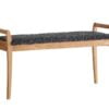 Køb Meja - Bænk i olieret eg med en bredde på 98 cm Fåreskindslook mørkegrå online billigt møbel