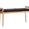 Køb Meja - Bænk i lakeret eg med en bredde på 98 cm Ægte fåreskind brun online billigt møbel