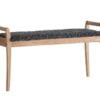 Køb Meja - Bænk i lakeret eg med en bredde på 98 cm Fåreskindslook mørkegrå online billigt møbel