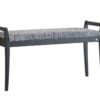 Køb Meja - Bænk i sort eg med en bredde på 98 cm Ægte fåreskind lysegrå online billigt møbel