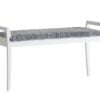 Køb Meja - Bænk i hvidlakeret med en bredde på 98 cm Ægte fåreskind lysegrå online billigt møbel