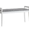 Køb Meja - Bænk i hvidlakeret med en bredde på 98 cm Fåreskindslook lysegrå online billigt møbel