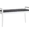 Køb Meja - Bænk i hvidlakeret med en bredde på 98 cm Fåreskindslook mørkegrå online billigt møbel