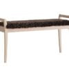 Køb Meja - Bænk i hvidolieret eg med en bredde på 98 cm Ægte fåreskind brun online billigt møbel