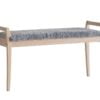 Køb Meja - Bænk i hvidolieret eg med en bredde på 98 cm Ægte fåreskind lysegrå online billigt møbel