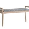 Køb Meja - Bænk i hvidolieret eg med en bredde på 98 cm Fåreskindslook lysegrå online billigt møbel