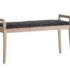Køb Meja - Bænk i hvidolieret eg med en bredde på 98 cm Fåreskindslook mørkegrå online billigt møbel