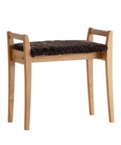 Køb Meja - Stol i olieret eg med en bredde på 58 cm Ægte fåreskind brun online billigt møbel
