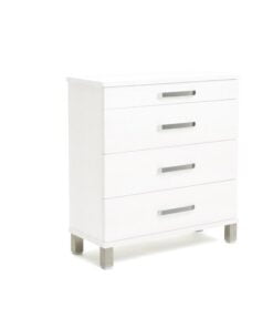 Køb Hall - Kommode med 4 skuffer og 70 cm bred Hvid birk online billigt møbel