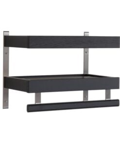 Køb Hall - Dobbelt hattehylde med en bredde på 50 cm Sortbejdset lakeret eg online billigt møbel