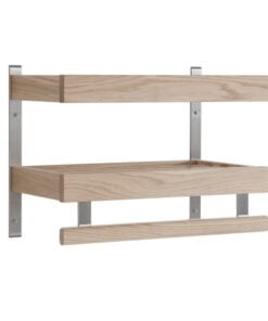 Køb Hall - Dobbelt hattehylde med en bredde på 50 cm Hvidolieret eg online billigt møbel