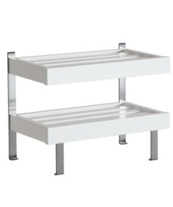 Køb Hall - Dobbelt skohylde som gulvmodel med en bredde på 50 cm Hvid birk online billigt møbel