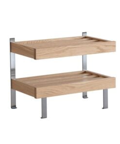 Køb Hall - Dobbelt skohylde som gulvmodel med en bredde på 50 cm Hvidolieret eg online billigt møbel