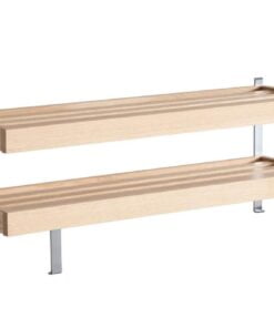 Køb Hall - Dobbelt skohylde som gulvmodel med en bredde på 100 cm Hvidolieret eg online billigt møbel