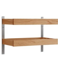 Køb Hall - Dobbelt skohylde som vægmodel med en bredde på 50 cm Olieret eg online billigt møbel