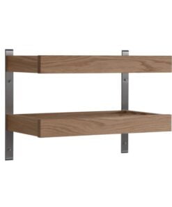 Køb Hall - Dobbelt skohylde som vægmodel med en bredde på 50 cm Lakeret eg online billigt møbel