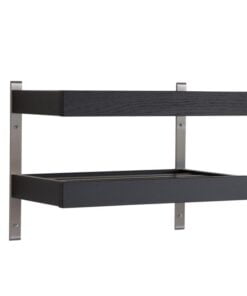 Køb Hall - Dobbelt skohylde som vægmodel med en bredde på 50 cm Sortbejdset lakeret eg online billigt møbel