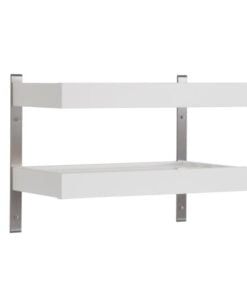 Køb Hall - Dobbelt skohylde som vægmodel med en bredde på 50 cm Hvid birk online billigt møbel