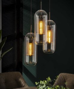Køb Show - Loftlampe i glas med metal detalje online billigt møbel