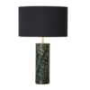Køb Bordlampe - marmor grøn med sort skærm online billigt møbel