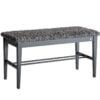 Køb Freja - Bænk i sortbejdset lakeret eg med fem forskellige sæder Fåreskindslook mørkegrå online billigt møbel