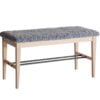 Køb Freja - Bænk i hvidpigmenteret lakeret eg med fem forskellige sæder Ægte fåreskind lysegrå online billigt møbel