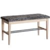 Køb Freja - Bænk i hvidpigmenteret lakeret eg med fem forskellige sæder Fåreskindslook mørkegrå online billigt møbel