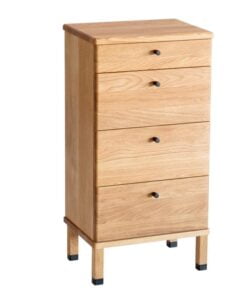 Køb Freja - Entre kommode i massiv eg med 4 skuffer Lakeret eg online billigt møbel