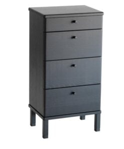 Køb Freja - Entre kommode i massiv eg med 4 skuffer Sortbejdset lakeret eg online billigt møbel