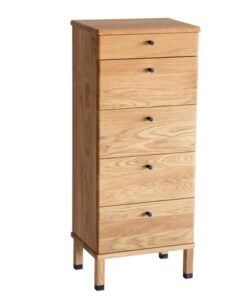 Køb Freja - Entre kommode i massiv eg med 5 skuffer Lakeret eg online billigt møbel