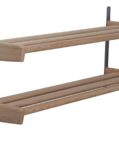 Køb Soul - Dobbelt skohylde med en bredde på 90 cm Hvidolieret eg online billigt møbel