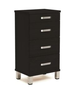 Køb Hall - Kommode med 4 skuffer og 40 cm bred Sortbejdset lakeret eg online billigt møbel