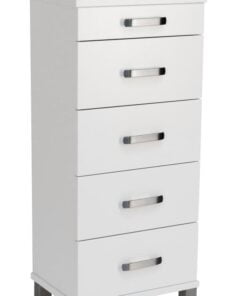 Køb Hall - Kommode med 5 skuffer og 40 cm bred Hvid birk online billigt møbel